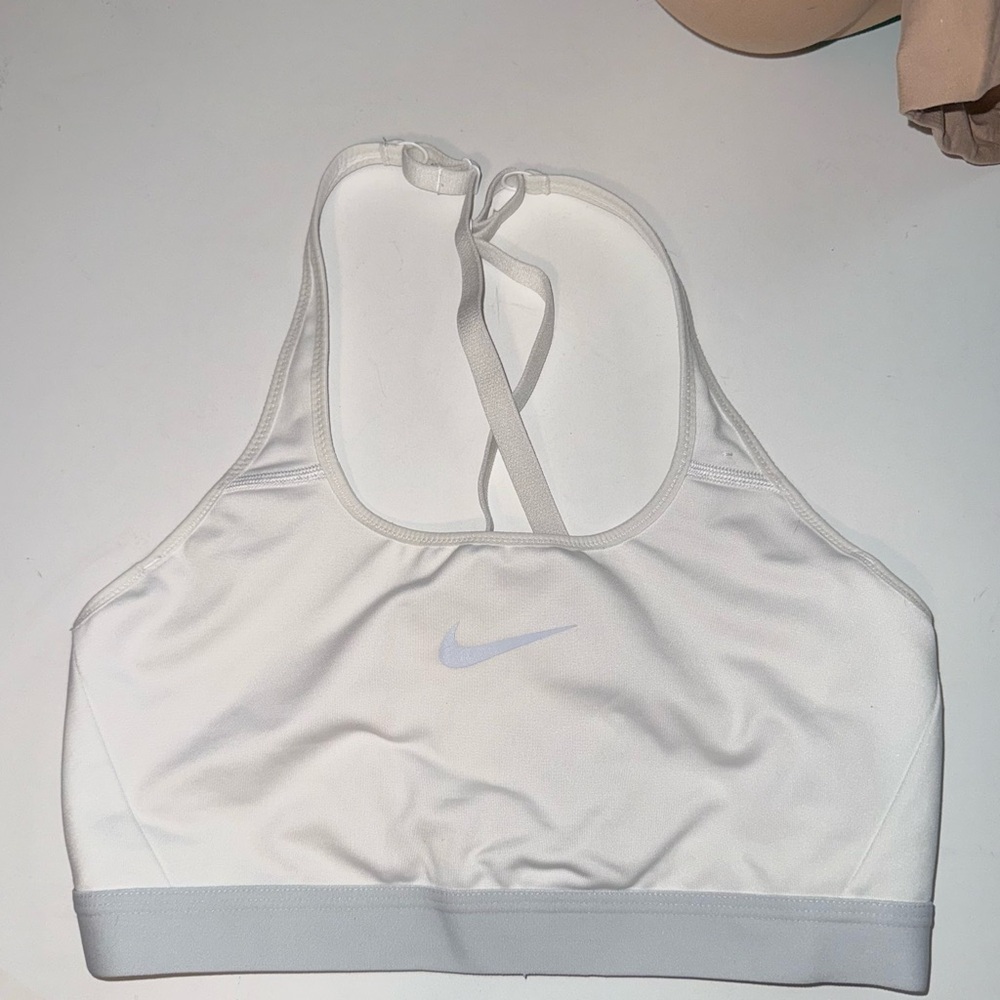 Nike White Racerback Dri-FIT Sports Bra